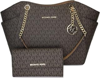 MICHAEL Michael Kors Jet Set Travel 大號鏈條單肩托特包，搭配 Michael Kors Jet Set Travel 三折錢包