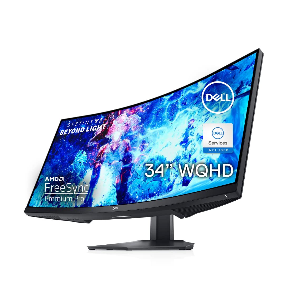 戴爾曲面遊戲顯示器，34 吋曲面屏，144Hz 更新率，WQHD (3440 x 1440) 分辨率，黑色 - S3422DWG