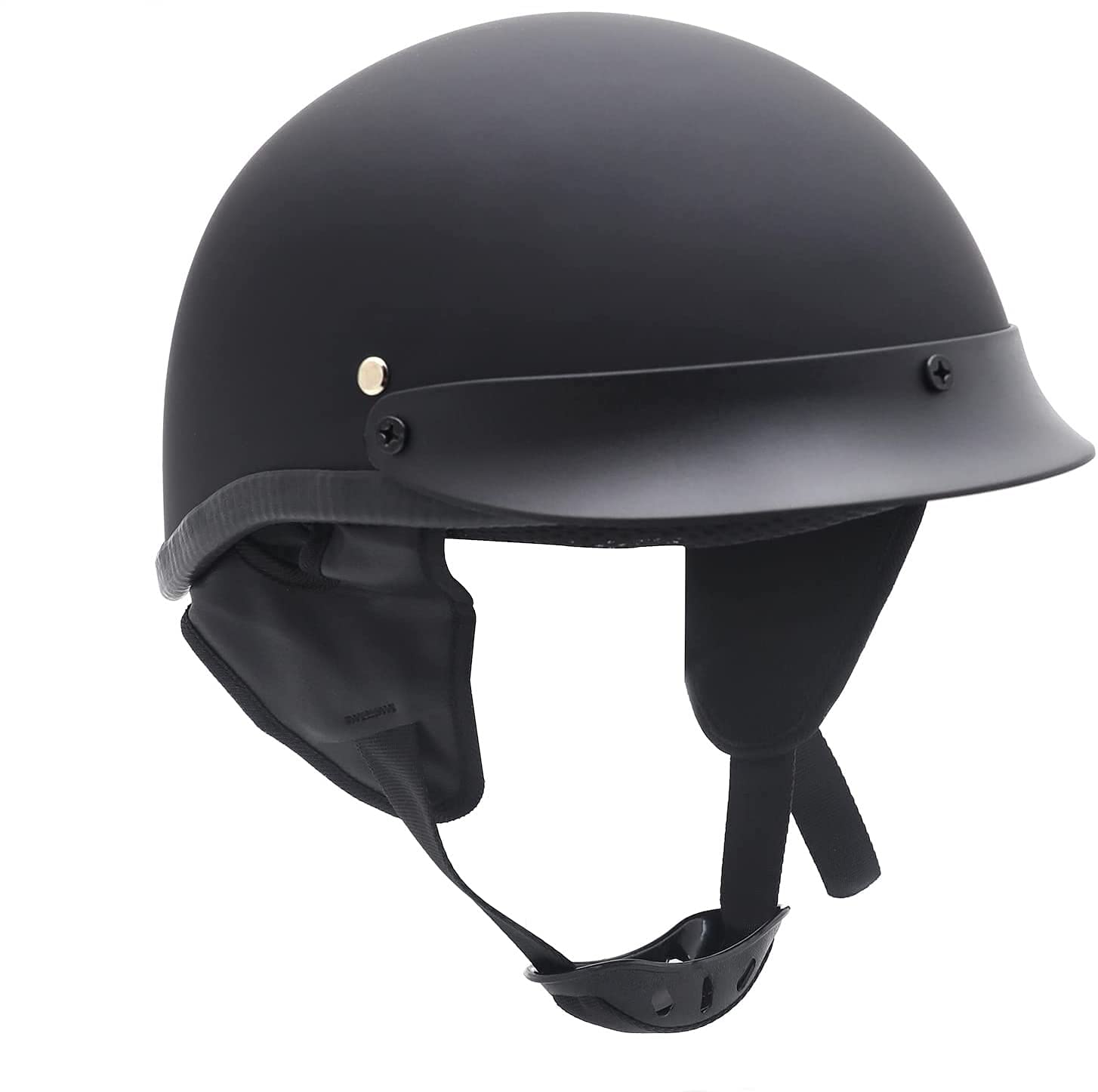HTTMT MT506-001-L DOT認證霧面黑，相容於哈雷戴維森半盔，適用於Chopper、Cruiser、Biker等車型，L碼