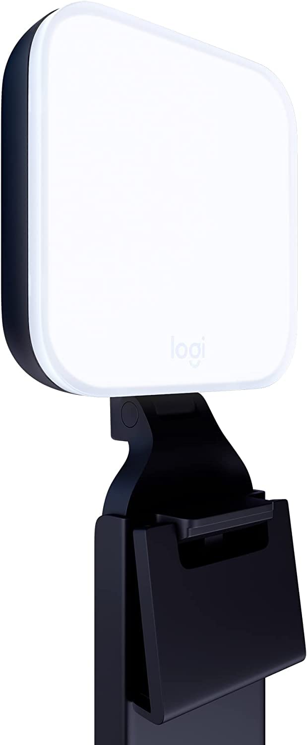 Logitech Litra Glow 高級 LED 直播燈，配備 TrueSoft 技術、可調式顯示器支架、亮度及色溫設置，可透過 PC/Mac 桌面應用程式控制 - 石墨色