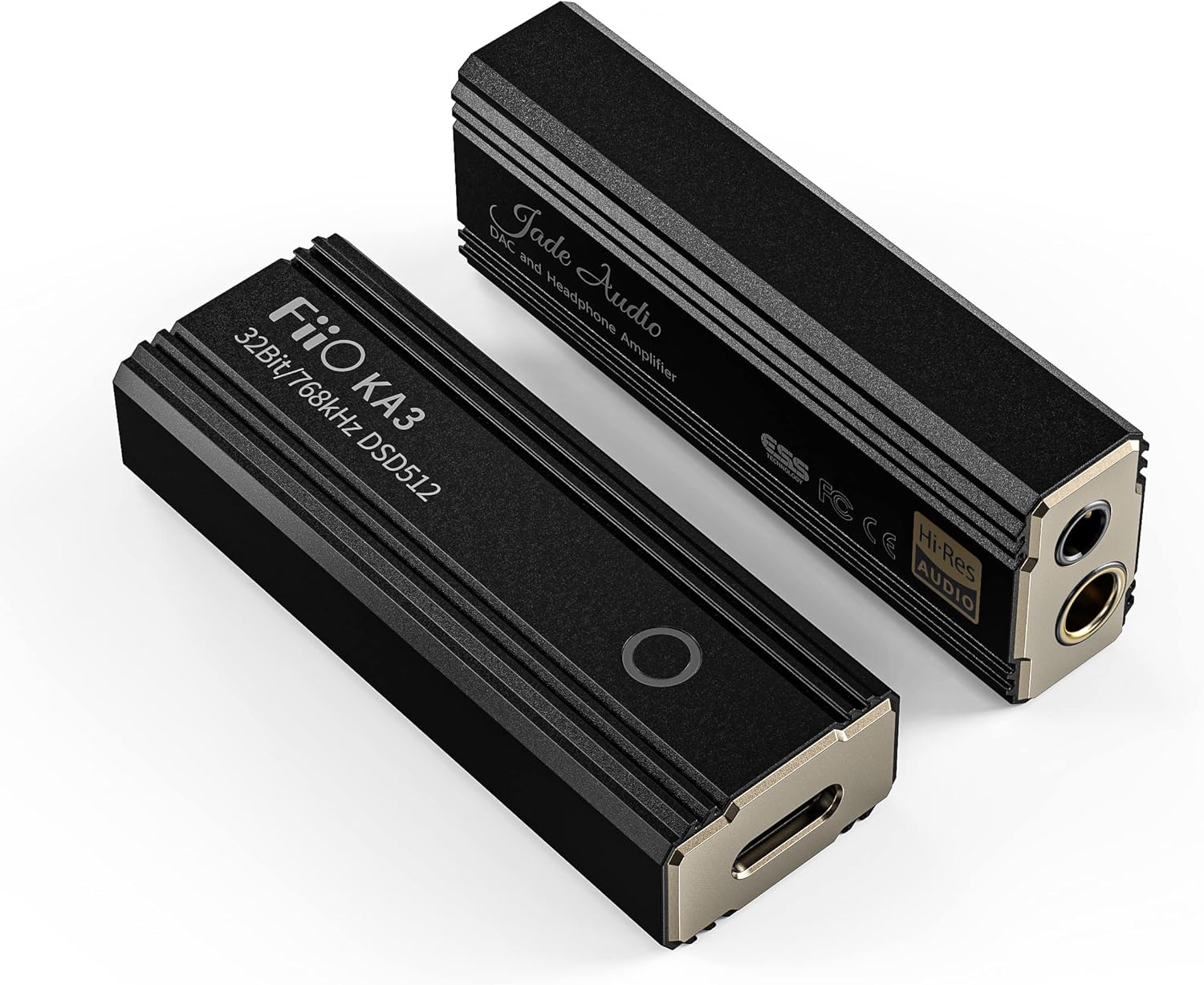 FiiO JadeAudio KA3 耳機放大器，迷你放大器，USB DAC，高解析度，支援 32bit/768kHz 和 DSD512，耳機輸出介面為 3.5mm/4.4mm，適用於智慧型手機/筆記型電腦/PC/播放器。