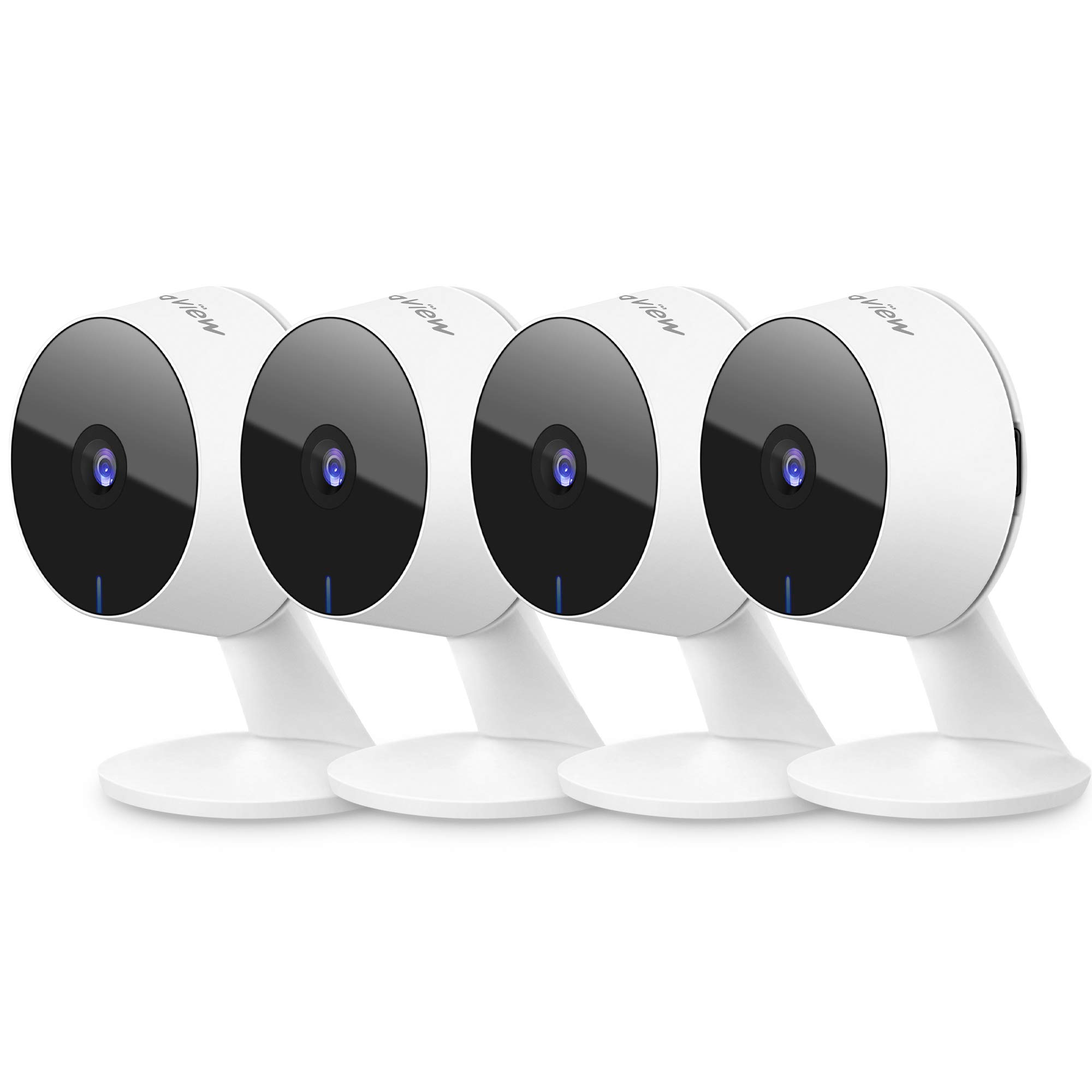LaView 安防攝影機套裝（4個裝），家用室內安防鏡頭，1080P高清，Wi-Fi/有線連接，寵物監控，移動偵測，雙向語音，夜視功能，支援手機App，相容於Alexa、iOS、Android系統及網頁訪問