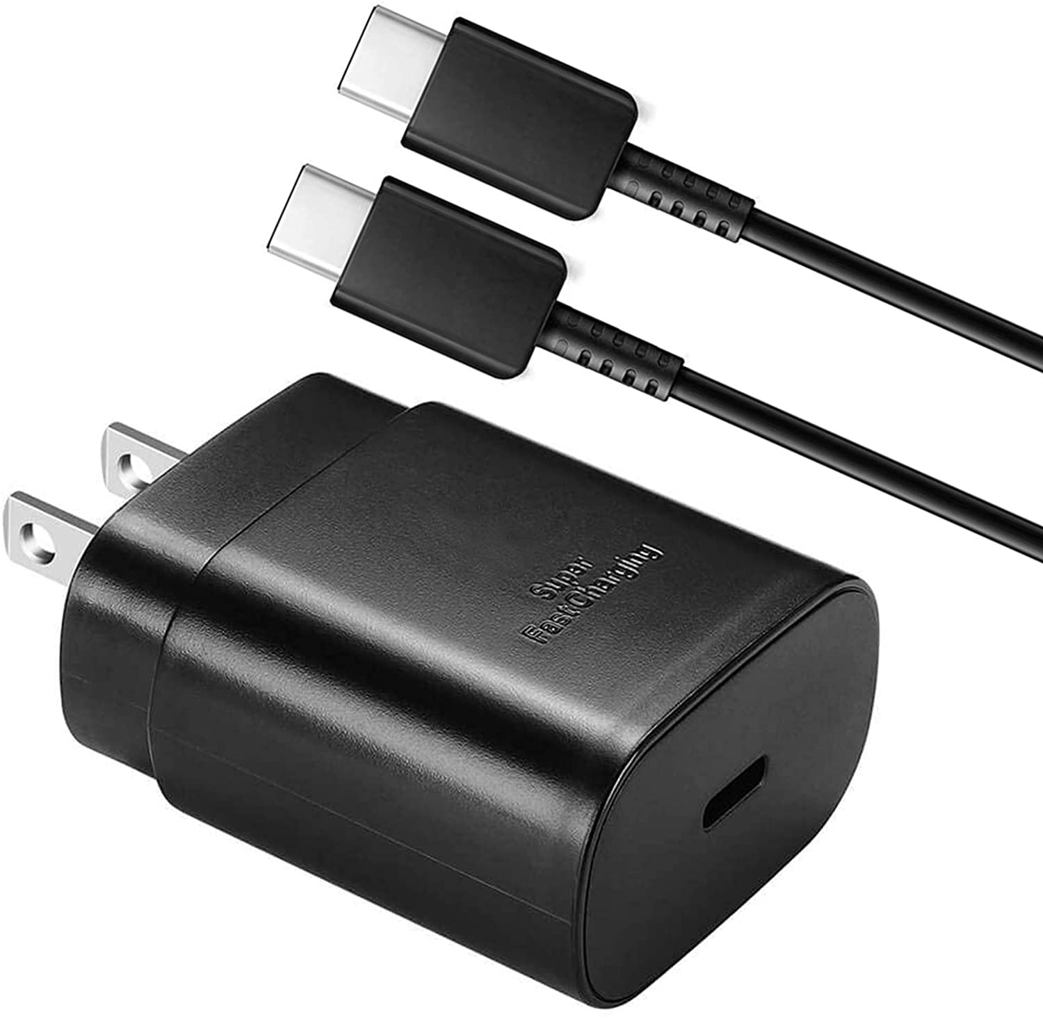 三星 USB-C 超快速充電牆式充電器 - 25W PD 充電器轉接器，附 Type-C 線（5 英尺），適用於三星 Galaxy S22/S22 Ultra/S22+/S21/S21+/S21 Ultra/S20/S20+/S20 Ultra/Note 20