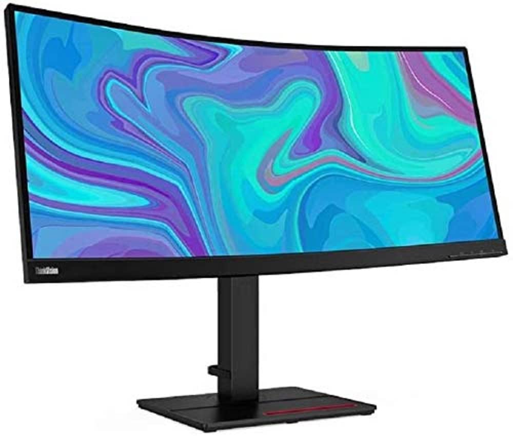 聯想 ThinkVision T34w-20 34 吋 WQHD 曲面 WLED 液晶顯示器 - 烏鴉黑 - 3440 x 1440 - HDMI - DisplayPort - USB 集線器 - USB Type-C