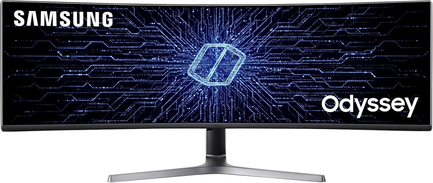 三星 Odyssey CRG 系列 49 吋雙 QHD (5120x1440) 遊戲顯示器，120Hz，曲面，QLED，HDR，高度可調支架，Radeon FreeSync (LC49RG90SSNXZA)
