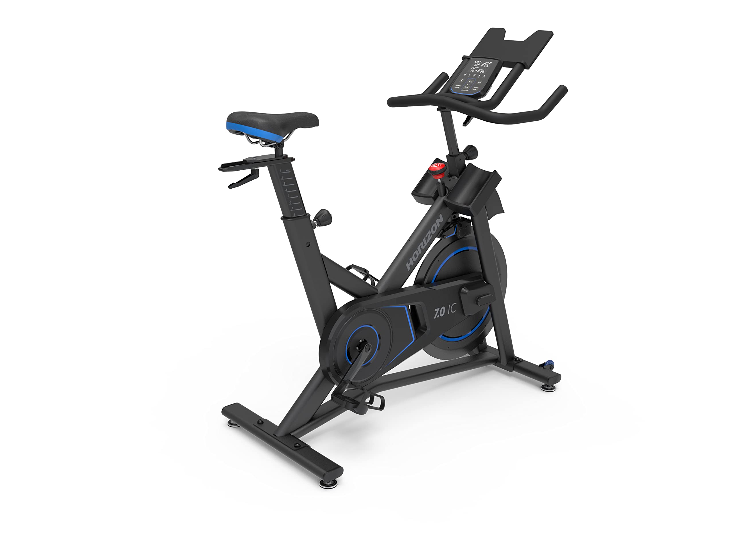 Horizo​​n Fitness 7.0 IC 室內動感單車，健身有氧運動，磁阻式動感單車，帶藍牙功能，多位置握把，承重 300 磅