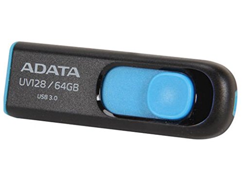 A-Data Memory Flash AUV128-64G-RBE 64GB USB3.0 隨身碟 UV128 (R90 W40) 黑色/藍色 零售版
