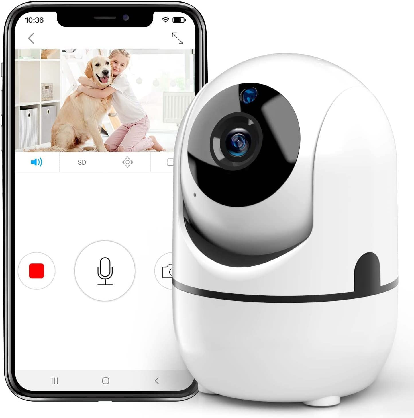 IOIOTCO 2K高清家用安防攝像頭，具備夜視、雙向語音、移動偵測、手機APP遠端控制等功能，室內WiFi攝像頭，是嬰兒監視器/寵物攝影機的理想選擇。