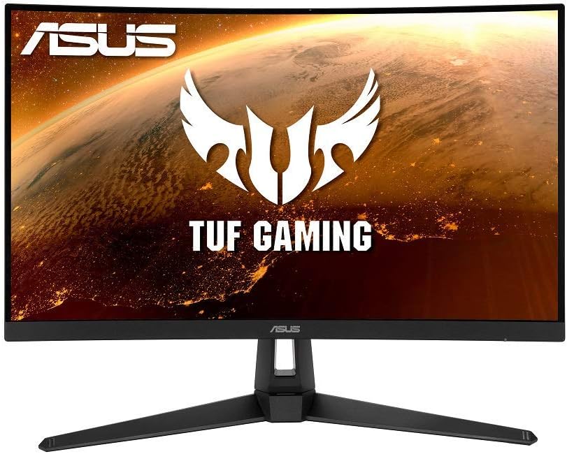 ASUS TUF Gaming VG27VH1BR 27 吋曲面顯示器，1080P 全高清，165Hz（支援 144Hz），極致低運動模糊，Adaptive-Sync，FreeSync Premium，1ms 反應時間，護眼模式，HDMI/D-Sub 介面
