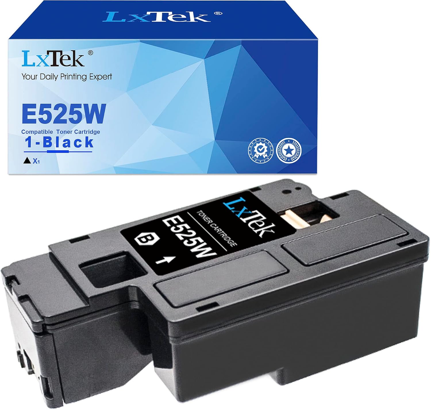 LxTek 相容於碳粉匣，適用於戴爾 E525W E525DW E525 525 彩色雷射印表機（1 個黑色高容量碳粉匣）