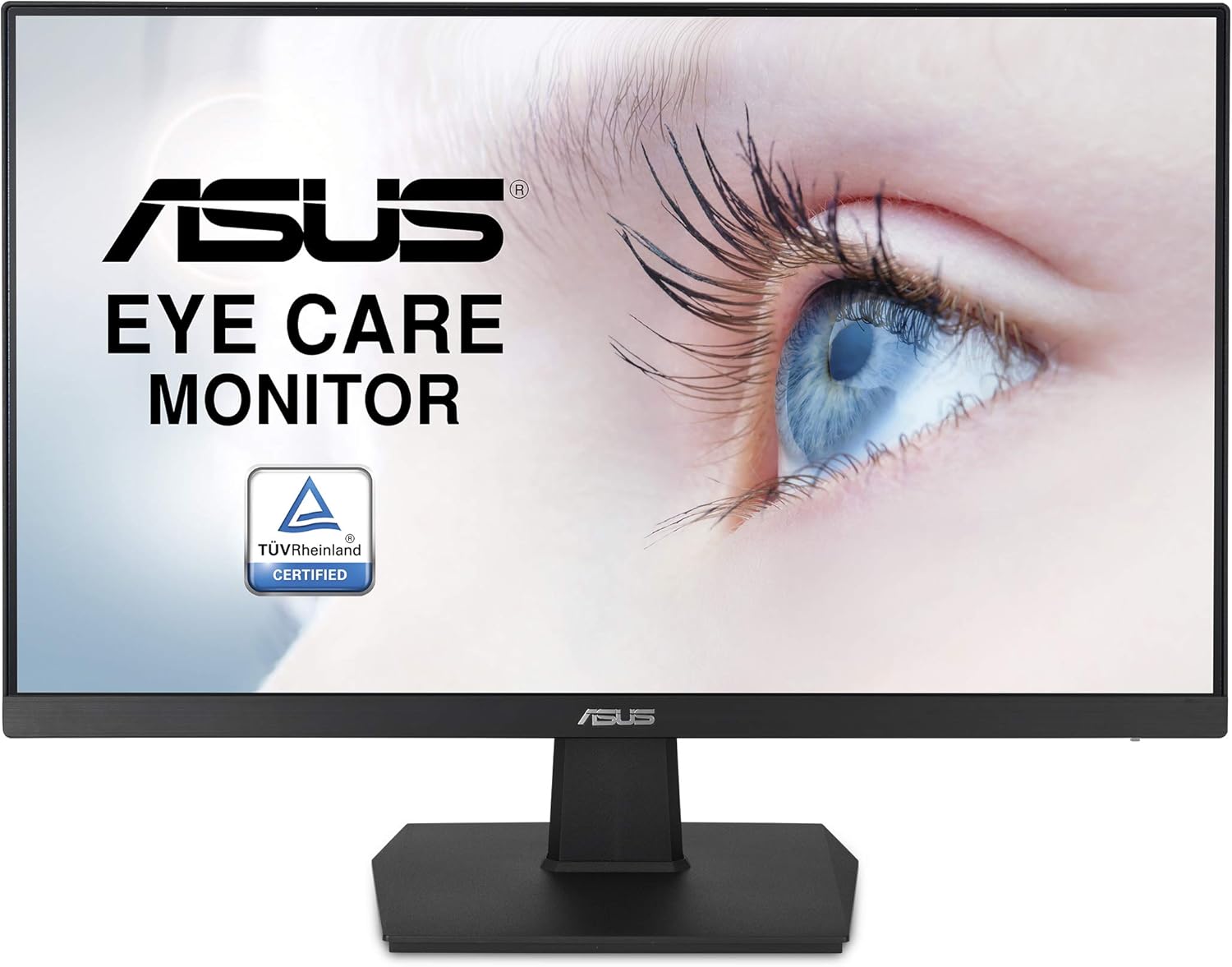 ASUS VA24EHE 23.8 吋顯示器，75Hz 更新率，全高清 (1920x1080) IPS 面板，具備護眼功能，配備 HDMI、D-Sub 和 DVI-D 介面。