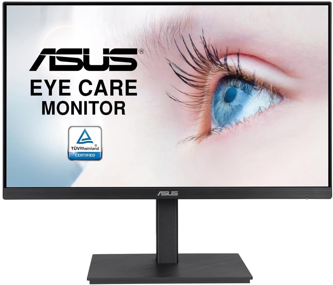 華碩 27 吋 1080P 顯示器 (VA27EQSB) - 全高清、IPS 面板、75Hz 更新率、Adaptive-Sync 自適應同步技術、內建揚聲器、護眼功能、低藍光、不閃屏、配備 DisplayPort、HDMI、USB 集線器、D-Sub 介面、無邊框