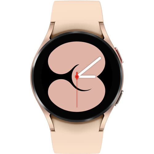 三星電子 Galaxy Watch 4 40mm 智慧手錶，帶心電圖監測功能，可追蹤健康、健身、跑步、睡眠週期，具備 GPS 防跌倒功能，支援藍牙連接，美國版 - （翻新）（粉金）