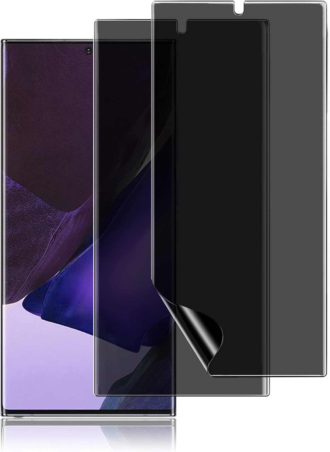 【2片裝】PHISIMOO 適用於三星 Galaxy Note 20 Ultra 5G 6.9吋的隱私螢幕保護貼，防窺柔性TPU膜，支援指紋解鎖，易於安裝，相容於手機殼，S