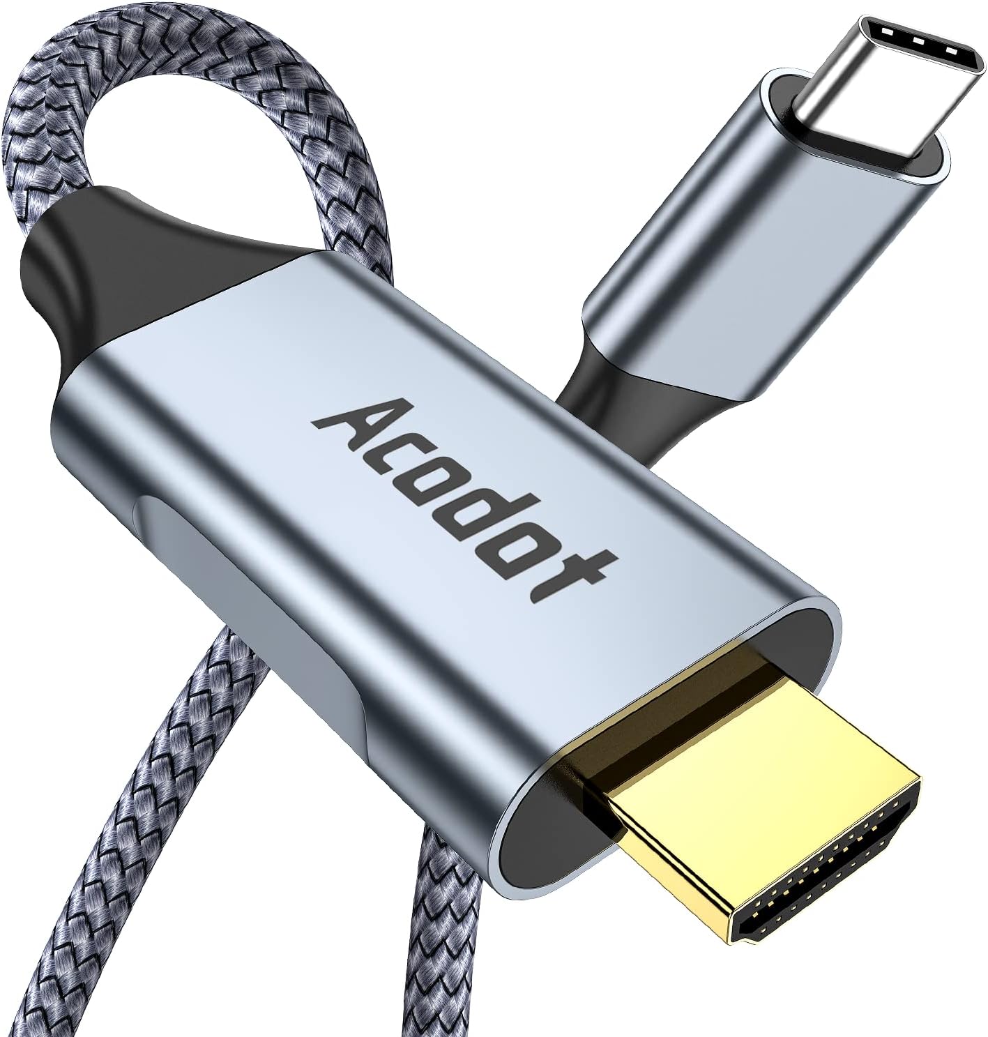USB-C 轉 HDMI 線纜，Acodot 6.6 英尺 HDMI 轉 USB-C 線纜 [4K@60Hz]，Mini Type-C 轉接器，相容於 MacBook Pro/Air、iPad Air 4、iPad Pro、Pixelbook、Dell XPS、Galaxy、Surface Book 2、Chromebook
