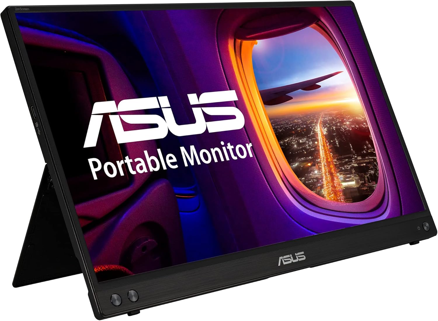 ASUS ZenScreen 15.6 吋 1080P 便攜式顯示器 (MB16ACV) - 全高清、IPS 面板、護眼、不閃屏、藍光過濾、帶支架、USB-C 供電，適用於筆記型電腦、桌上型電腦、手機、遊戲機，黑色