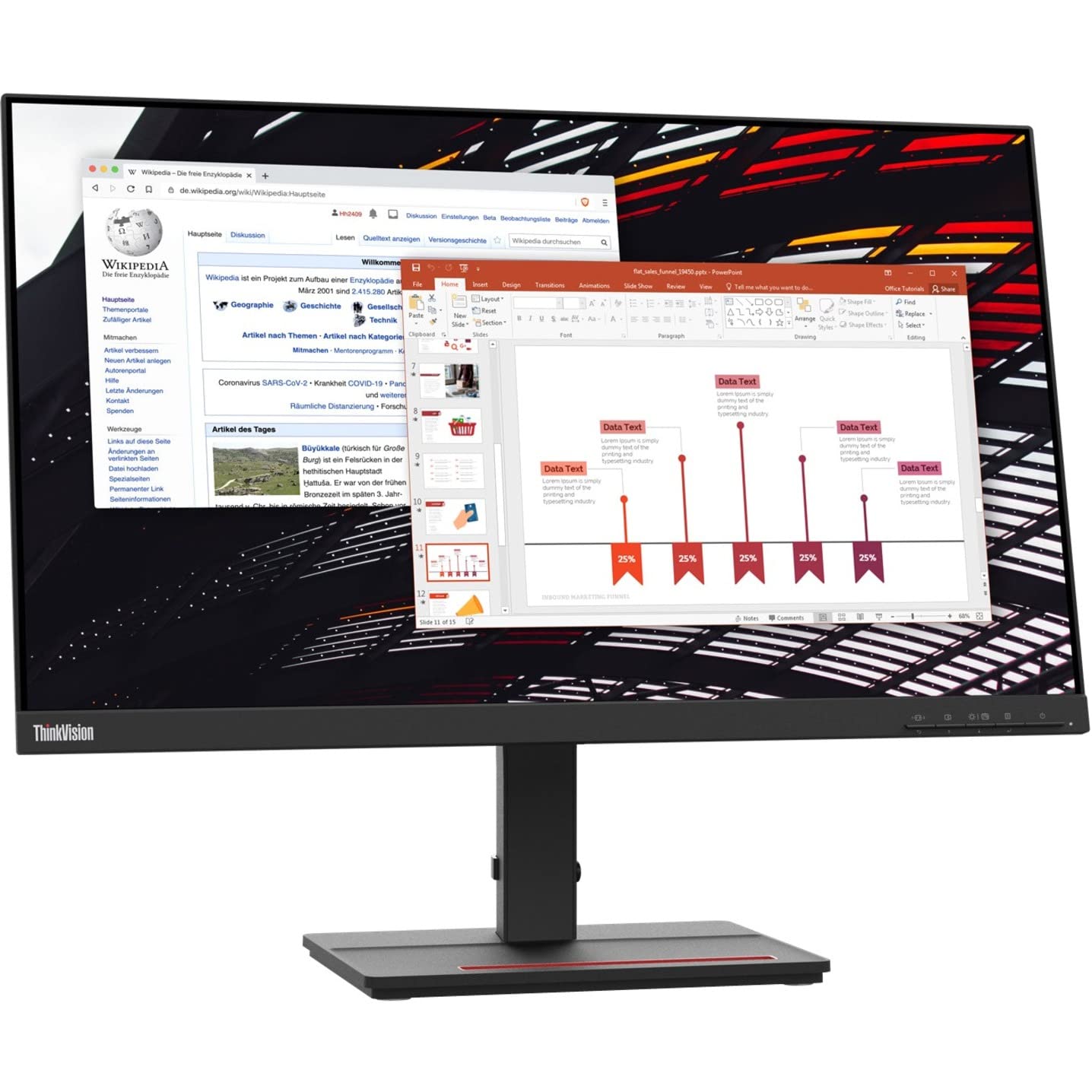 聯想 ThinkVision S24e-20 23.8 吋全高清 WLED 液晶顯示器 - 16:9 - 烏木黑