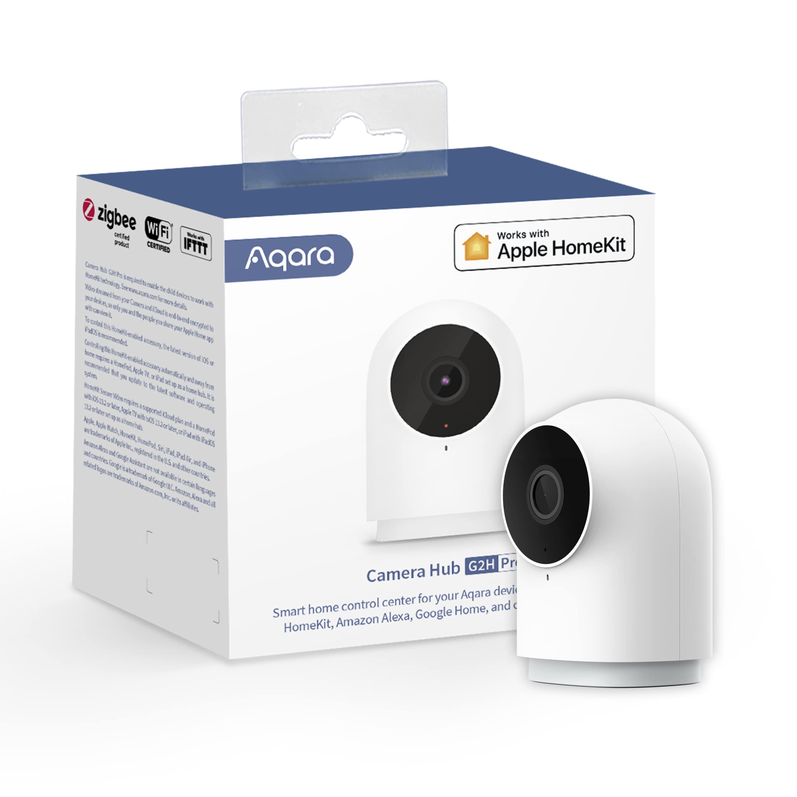 Aqara G2H Pro室內安防攝像頭，1080p高清HomeKit安全視訊室內攝像頭，支援夜視、雙向語音通話，內建Zigbee網關，即插即用，相容於Alexa、Google Assistant和IFTTT。