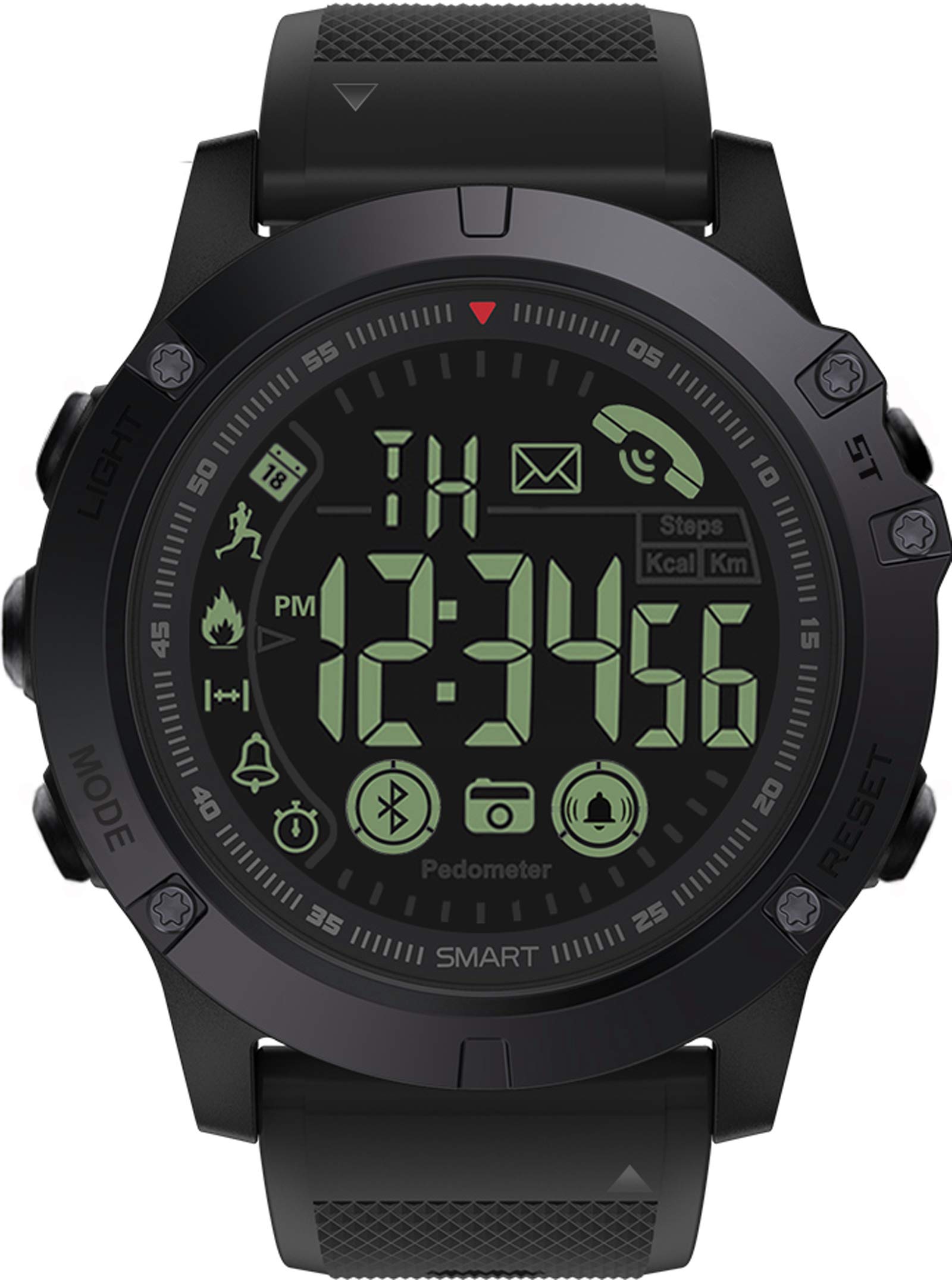 findtime 男士智慧手錶 Reloj Militar para Hombre Military Tactical Digital Deportivo Outdoor Watches for Mens Tact Digital Sports Waterproof Pedometer Calorie Counter Black