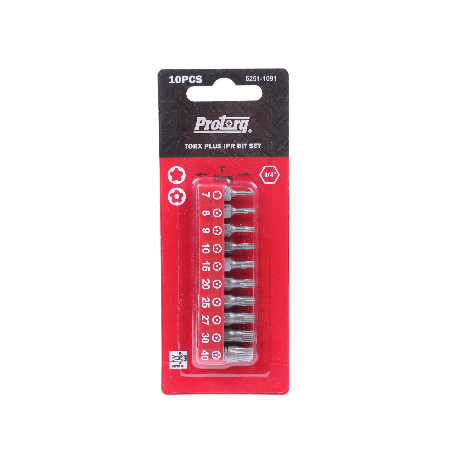 Protorq TORX PLUS IPR，Torx Plus 五角防篡改安全螺絲起子頭（IPR 7-IPR 40），25mm，10 件套，高品質 S2 鋼