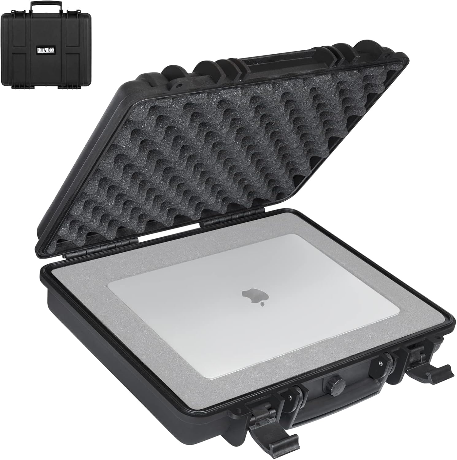 Durabox 全天候旅行硬殼箱，附可客製化泡棉內襯，適用於相機、鏡頭、筆記型電腦、槍枝、手槍等（中型 16 x 14 x 4）