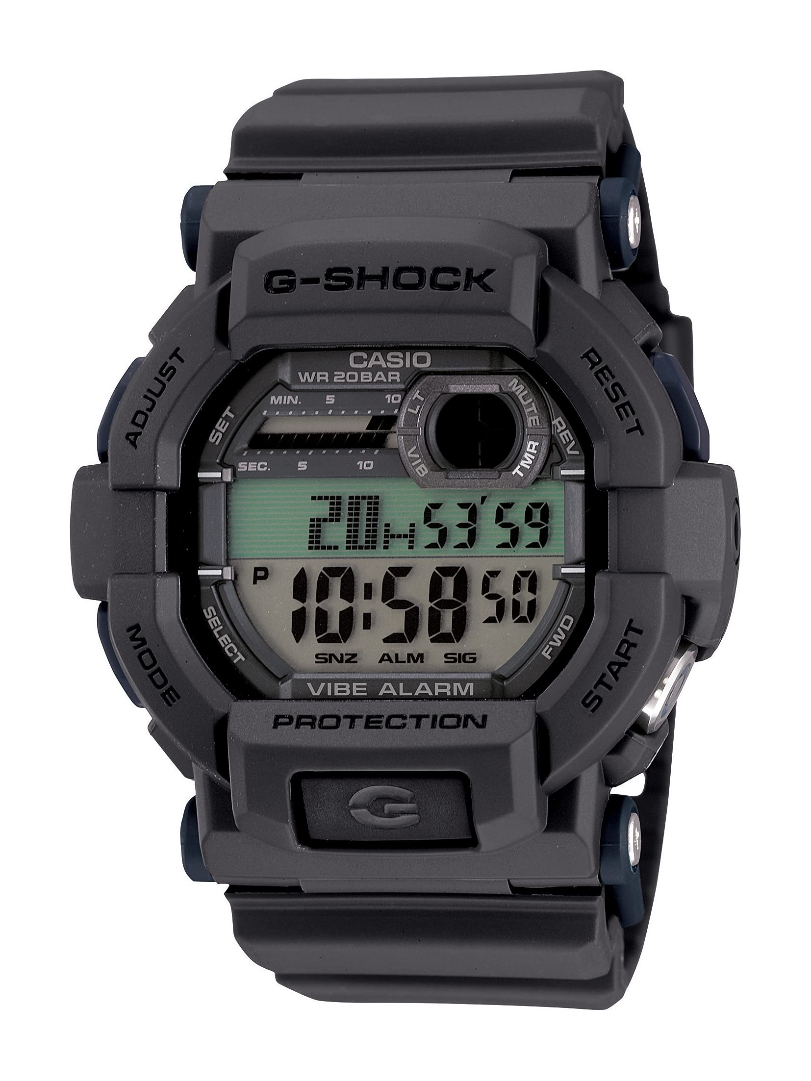 G-Shock 石英錶，樹脂錶帶，灰色，18（型號：GD350-8），黑色