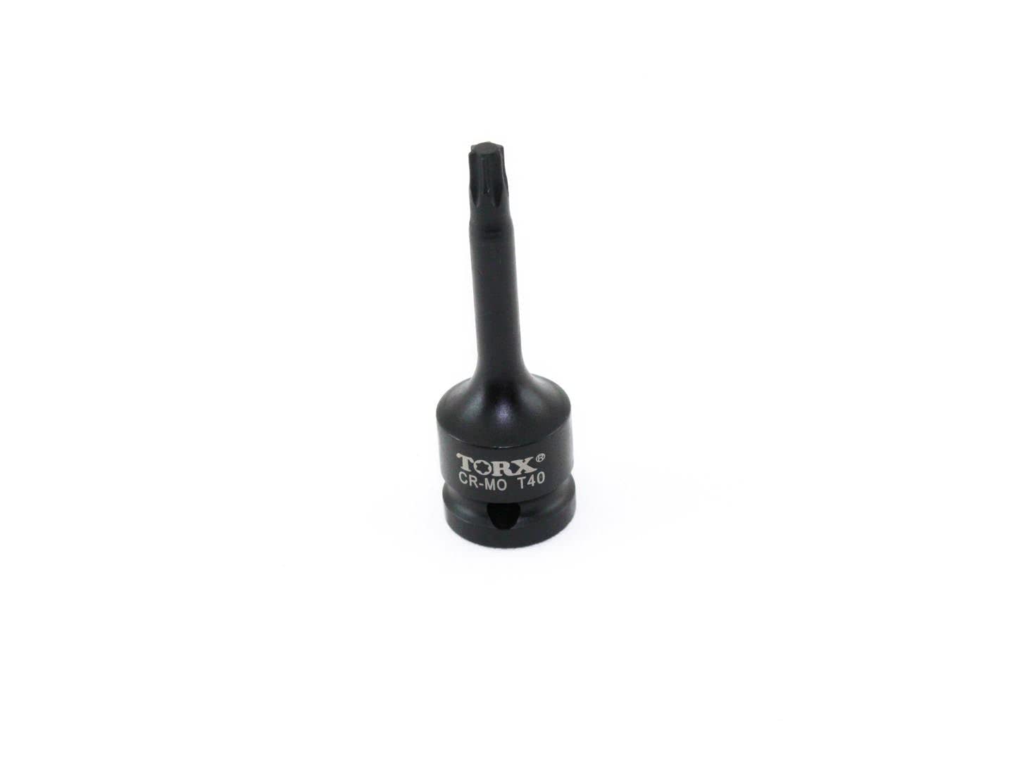 TEMO T40 3吋長 Torx 星形6角黑色衝擊套筒扳手，汽車維修工具，1/2吋方頭驅動