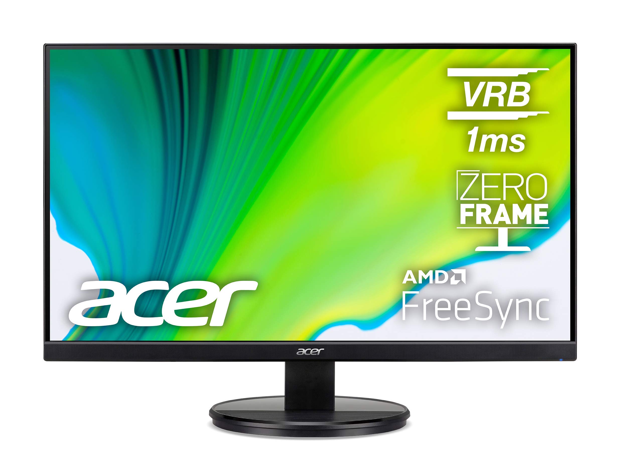 宏碁 27.0 吋 1920 x 1080 VA 零邊框辦公室家用電腦顯示器 - 支援 AMD FreeSync - 75Hz 更新率 - 1ms VRB 回應時間 - 低藍光過濾 - 支援傾斜和 VESA 壁掛 - 配備 HDMI 1.4 和 VGA 介面 KbiB272HL H