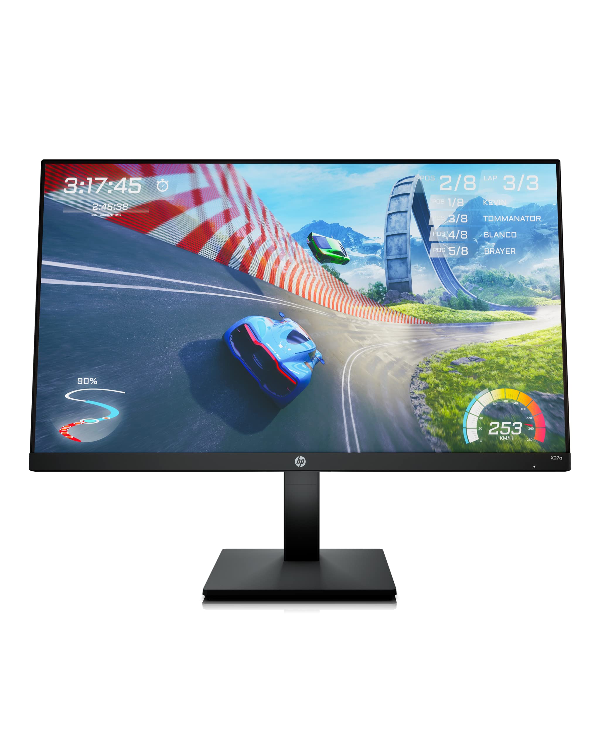 HP 27 吋 QHD 遊戲顯示器，支援傾斜/高度調節，配備 AMD FreeSync Premium 技術（X27q，2021 年款）