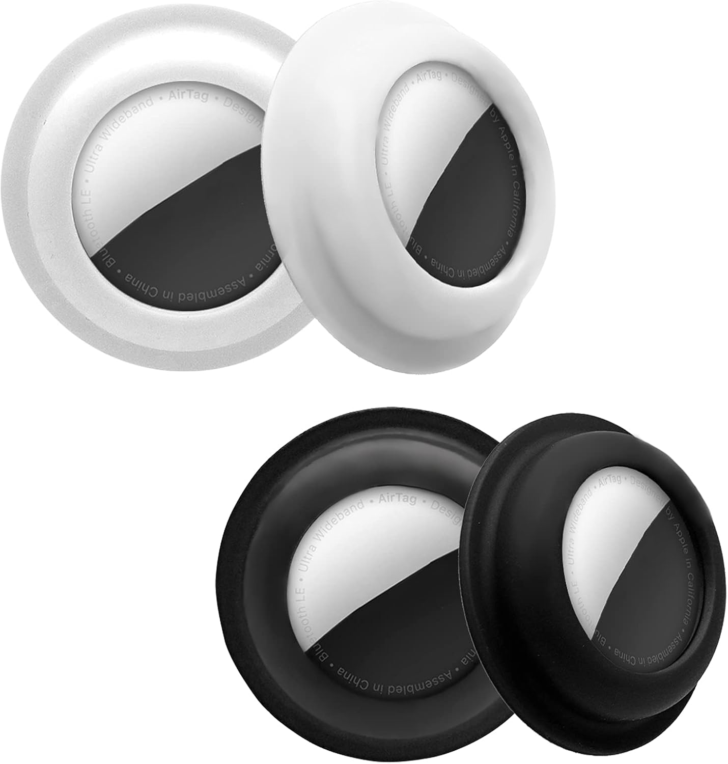Aimtel 相容於 Apple AirTags 的保護套，AirTags 支架保護套，AirTags 貼紙黏貼式矽膠支架，適用於電視遙控器和汽車 AirTags，4 件裝