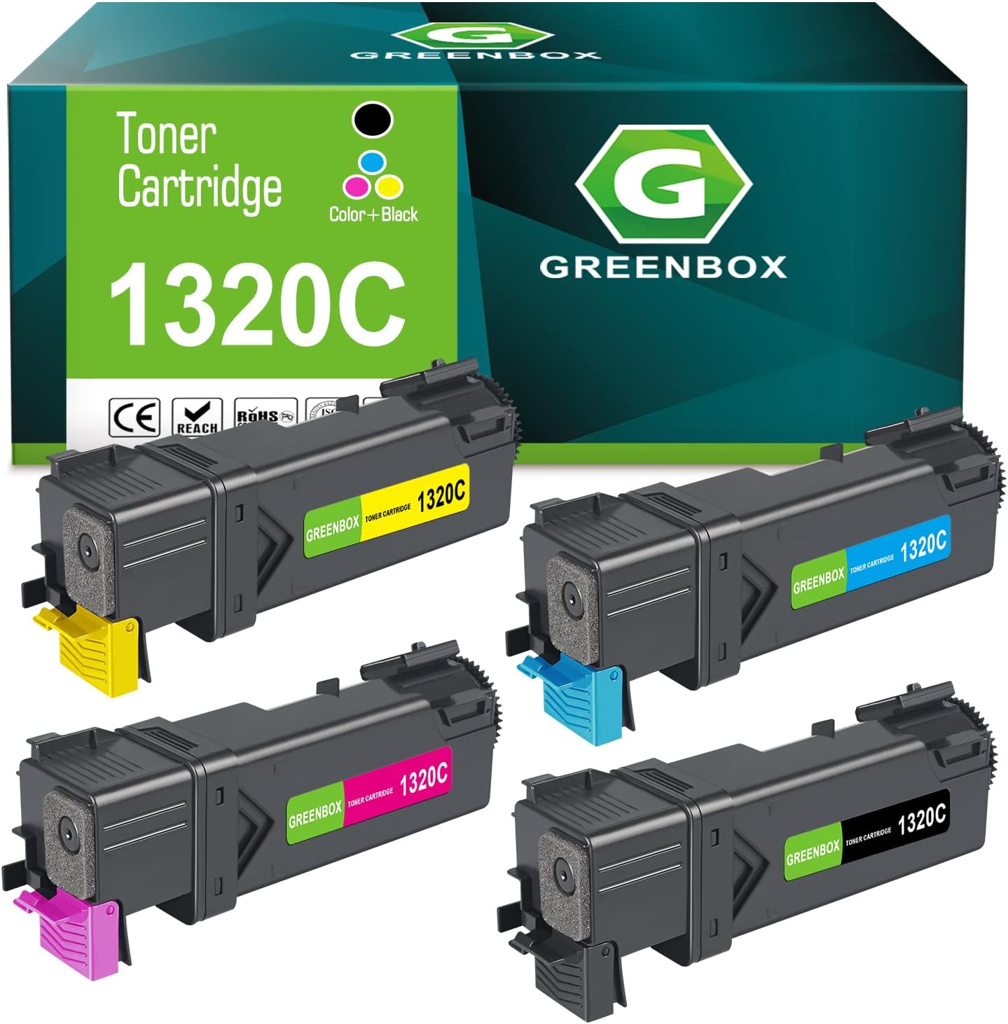 適用於戴爾 1320C 310-9058、310-9060、310-9062、310-9064 彩色雷射印表機的 GREENBOX 1320C 高容量再生硒鼓