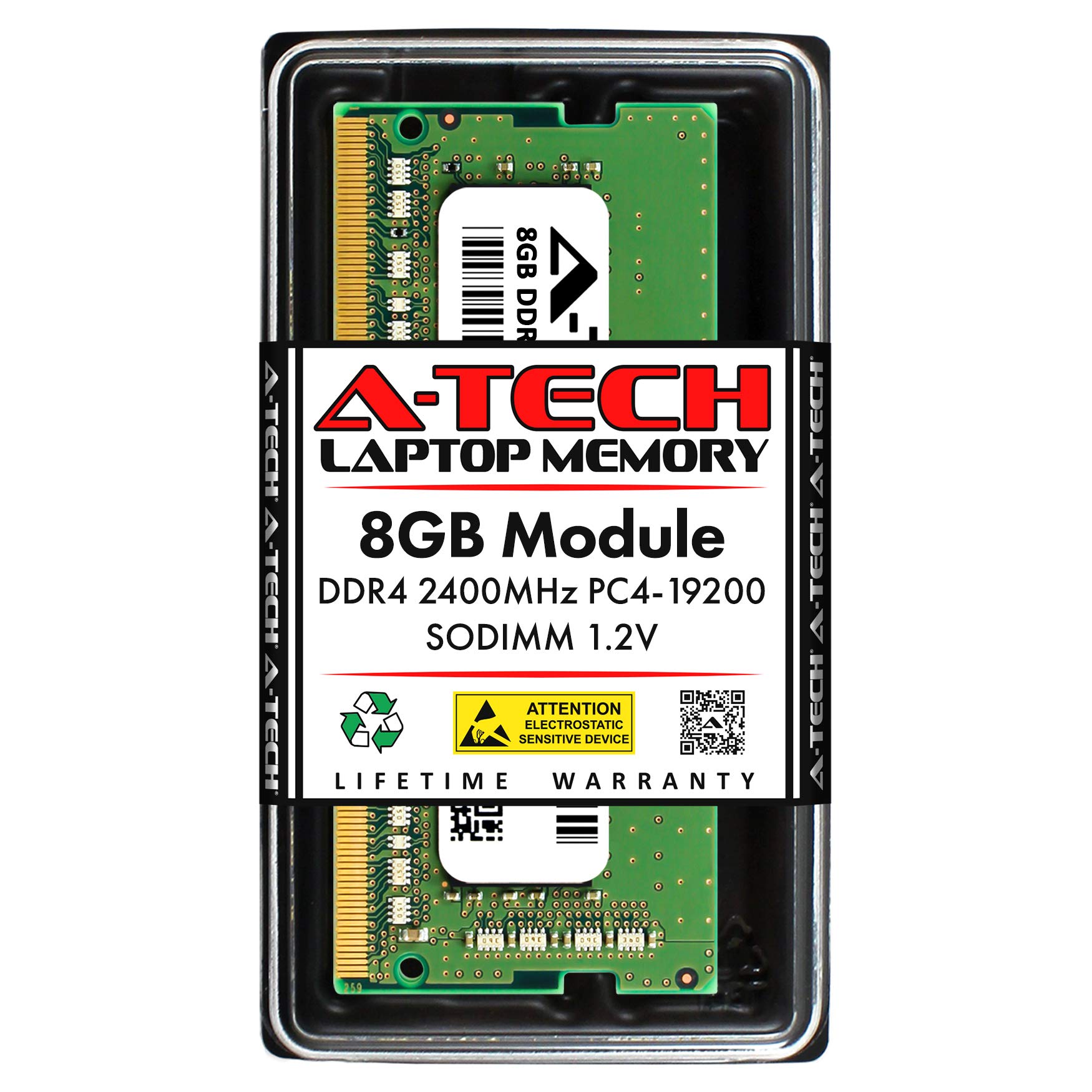 A-Tech 8GB DDR4 2400 MHz SODIMM PC4-19200 (PC4-2400T) CL17 非ECC 筆記型記憶體條