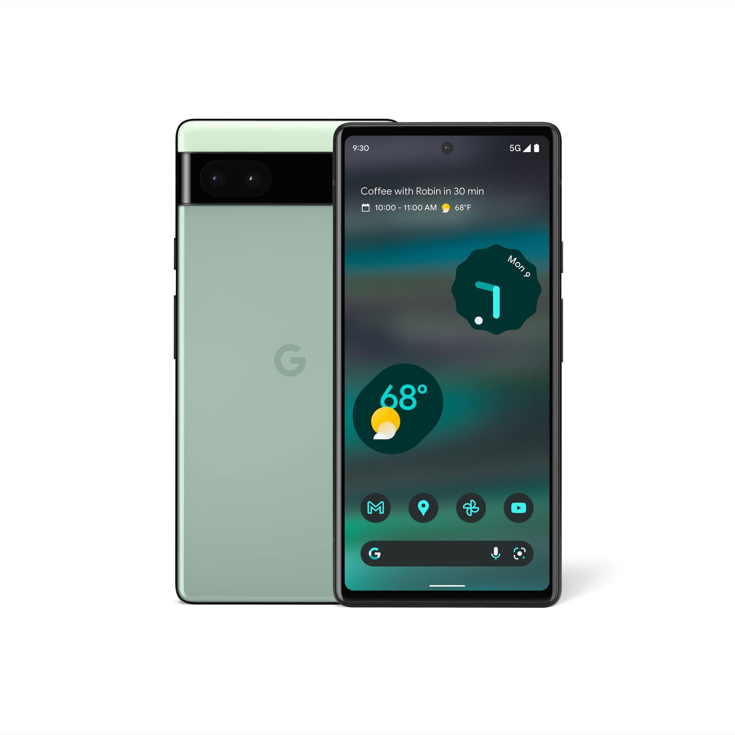 Google Pixel 6a - 5G 安卓手機 - 解鎖智慧型手機，配備 12 兆像素相機和 24 小時續航 - 鼠尾草綠