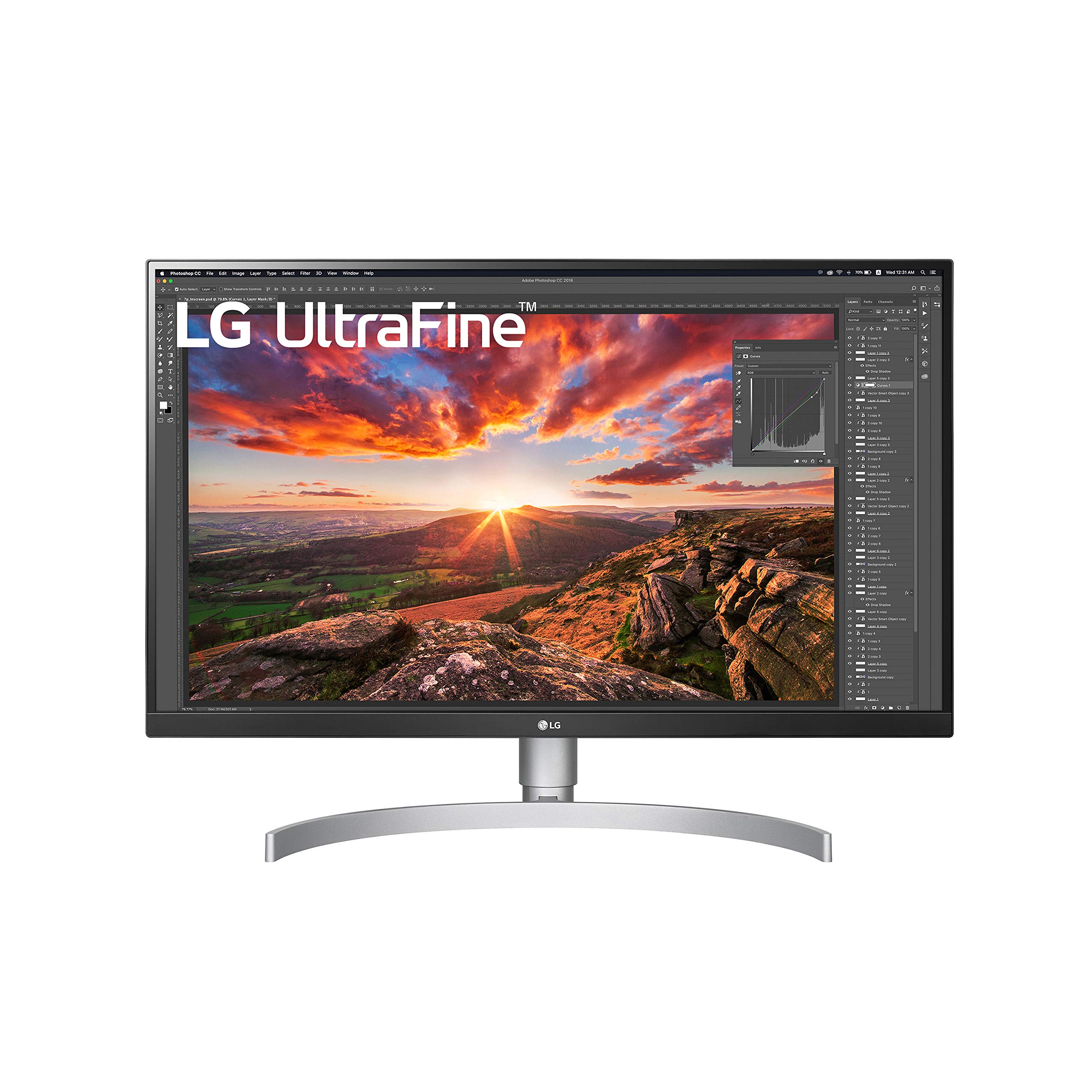LG UltraFine UHD 27吋電腦顯示器 27UN850-W，IPS面板，支援VESA DisplayHDR 400、AMD FreeSync和USB-C接口，白色