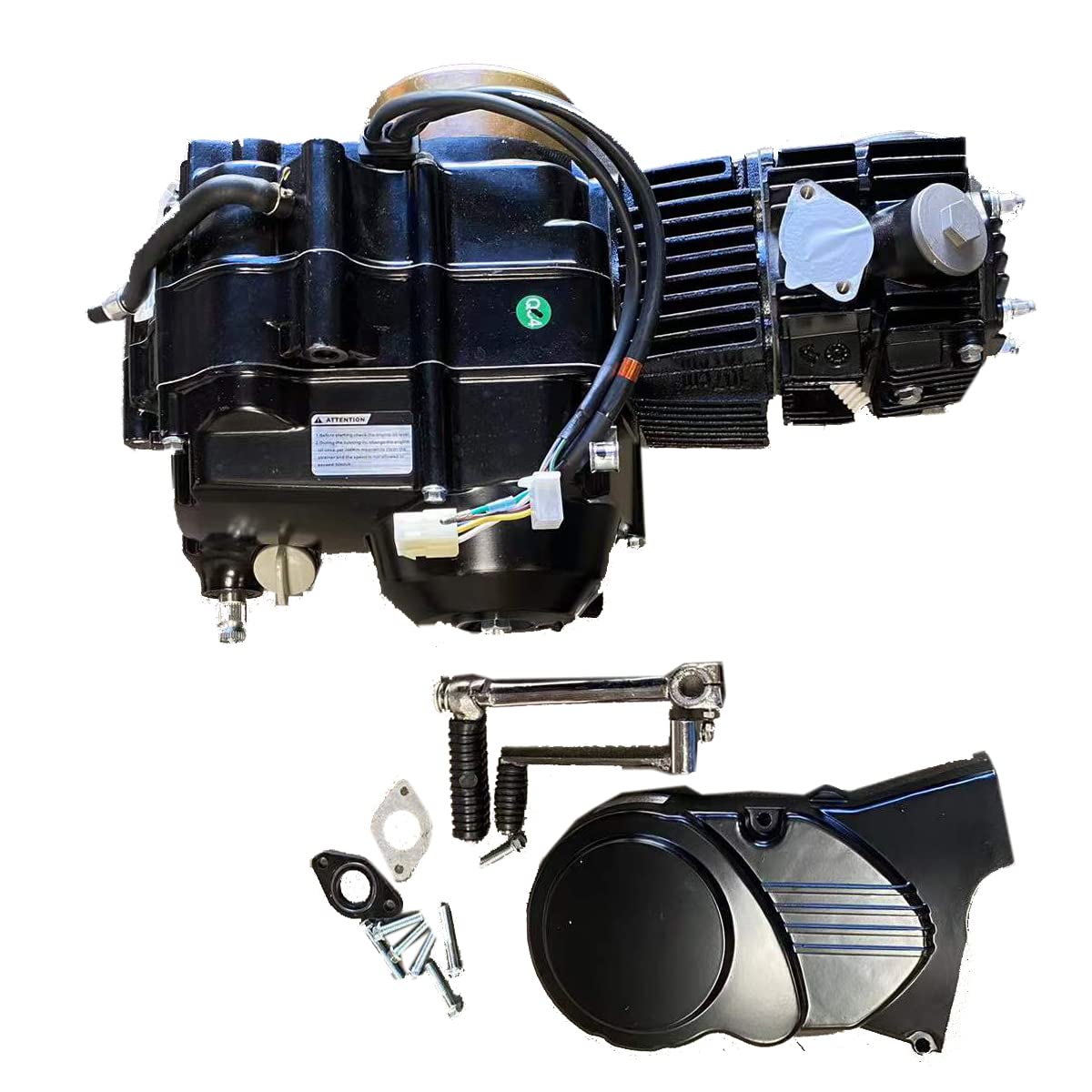 X-PRO 110cc 越野摩托車發動機，適用於 50cc、70cc 和 110cc 排氣量的越野摩托車，配備半自動變速箱和腳啟動裝置。