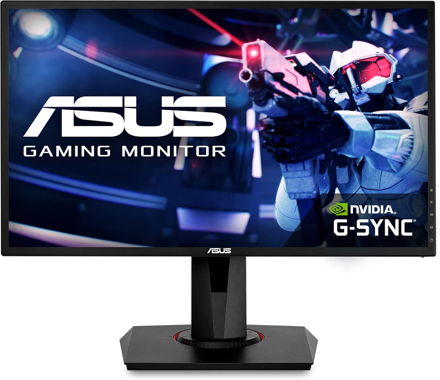 華碩 VG248QG 24 吋 G-Sync 電競顯示器，165Hz 更新率，1080p 分辨率，0.5ms 反應時間，護眼模式，配備 DP、HDMI 和 DVI 接口，黑色