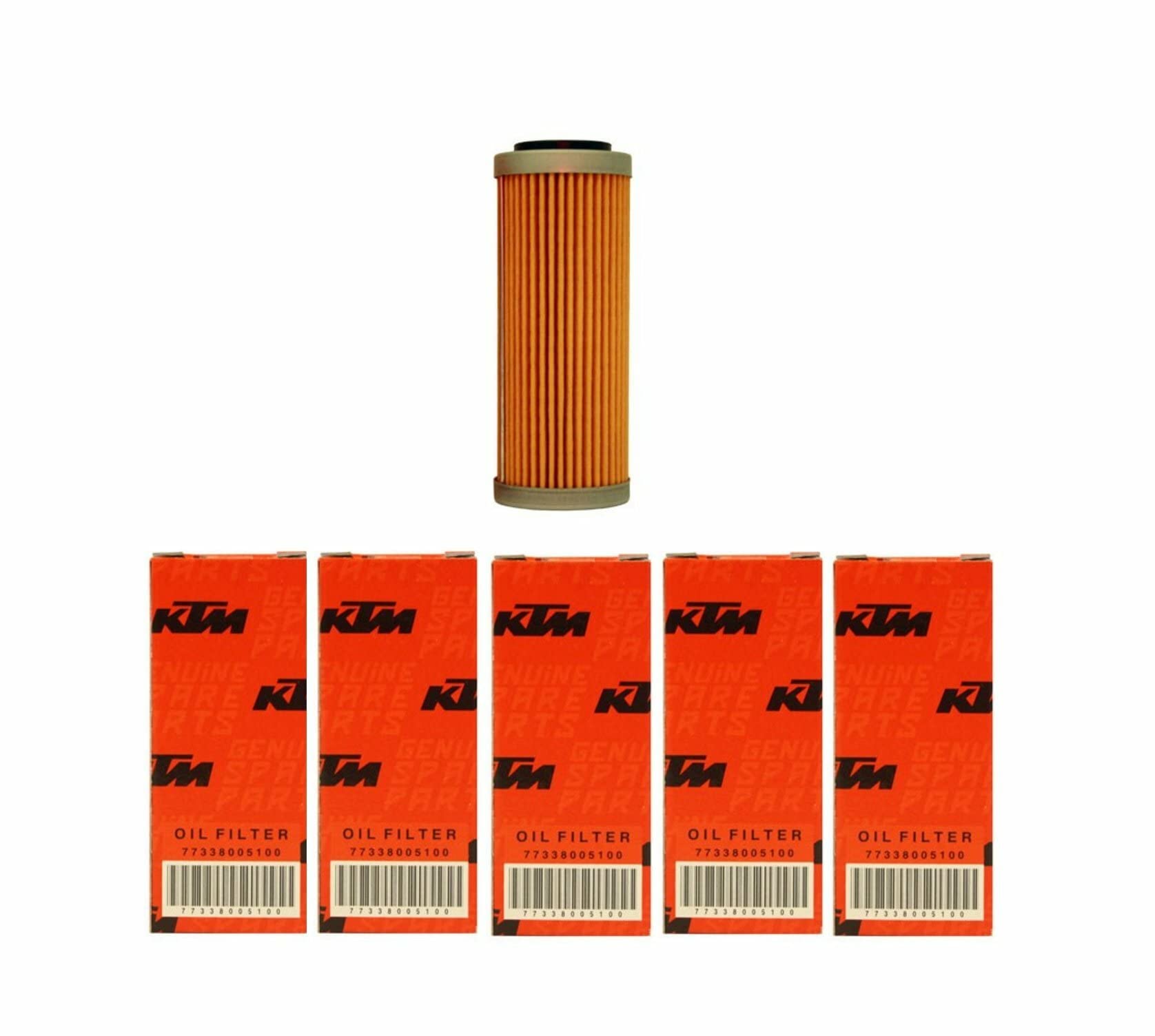 全新原廠 KTM 機油濾清器 5 件裝 350 400 450 500 530 EXC-F SX-F XC-F XCF-W FACT. ED 2008-2018 5X 77338005100
