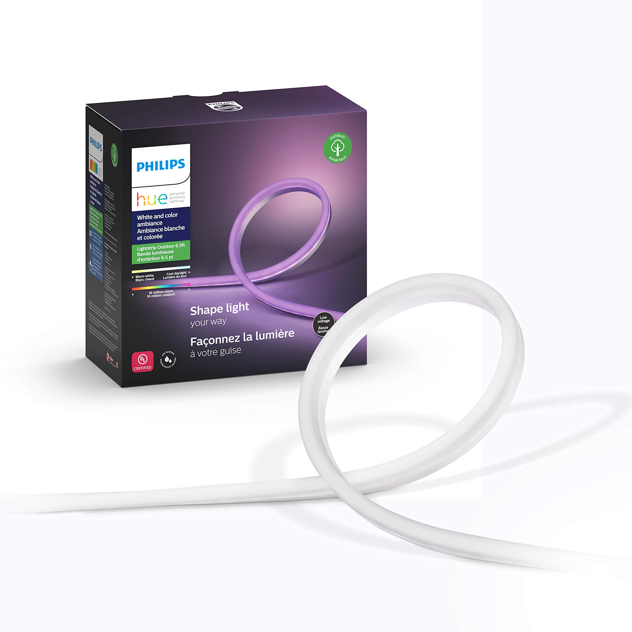 Philips Hue 戶外燈帶，2 公尺/7 英尺，相容於亞馬遜 Alexa、蘋果 HomeKit 和Google助手，需搭配 Hue 橋接器使用。