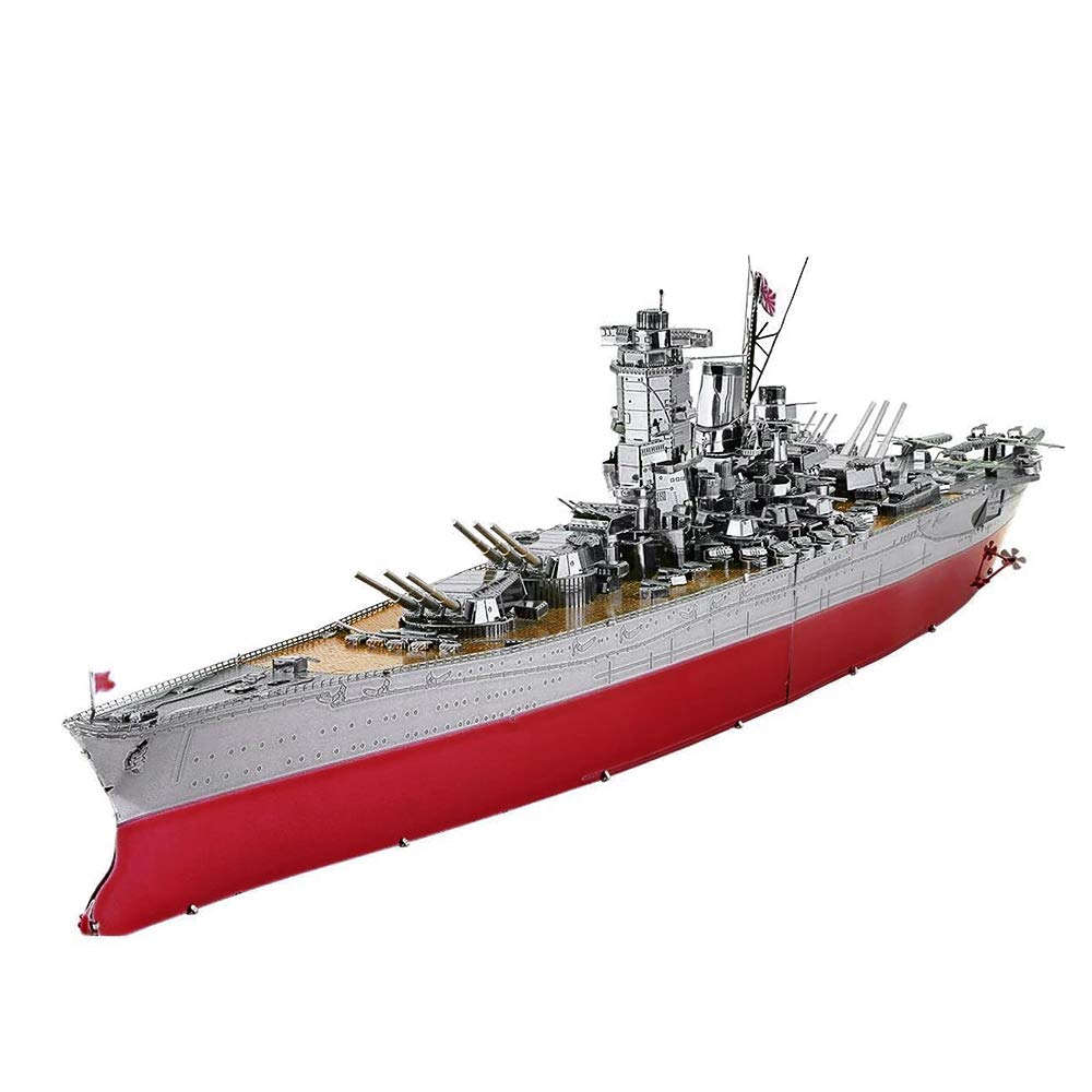 Piececool 3D金屬拼圖軍事艦艇模型套裝，大和號戰艦金屬模型拼裝套裝，成人益智DIY愛好，適合男士、青少年和男孩，245片