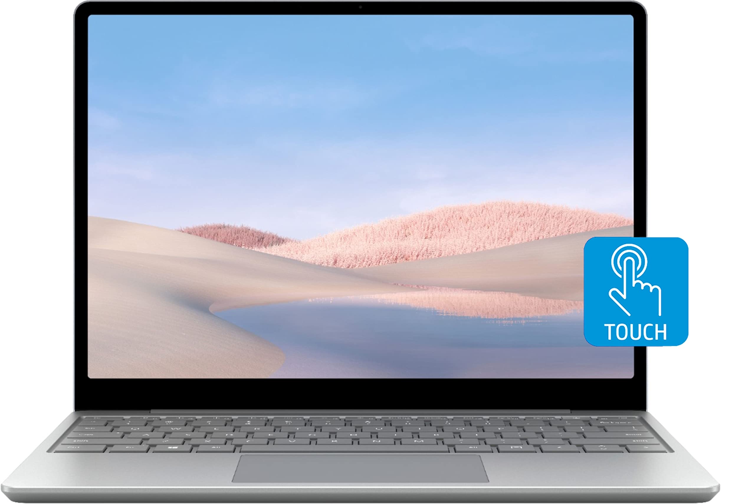 微軟 Surface Laptop Go，12.4 吋觸控屏，英特爾酷睿 i5-1035G1 處理器，4 GB 內存，128GB PCIe 固態硬碟，電池續航時間長達 13 小時，支援 Wi-Fi，內建鏡頭，預裝 Windows 11 專業版，白金銀色