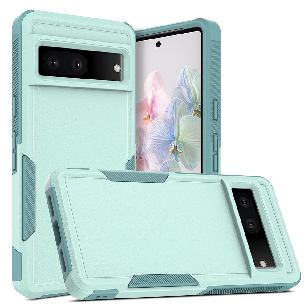 Bereajoy 適用於 Google Pixel 7 Pro 的手機殼，PC+TPU 二合一雙層防摔手機殼，適用於 Google Pixel 7 Pro 的手機保護殼（薄荷綠）