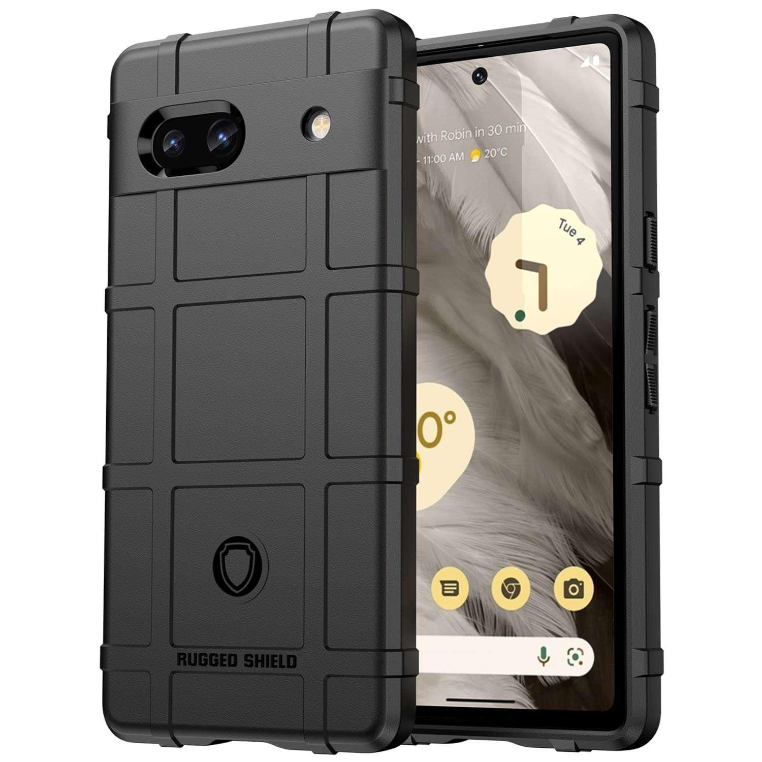 Monwutong 超薄貼合手機殼，適用於 Google Pixel 7A，堅固耐用，軍規級防震保護，透過跌落測試，並保護相機鏡頭，高清黑色