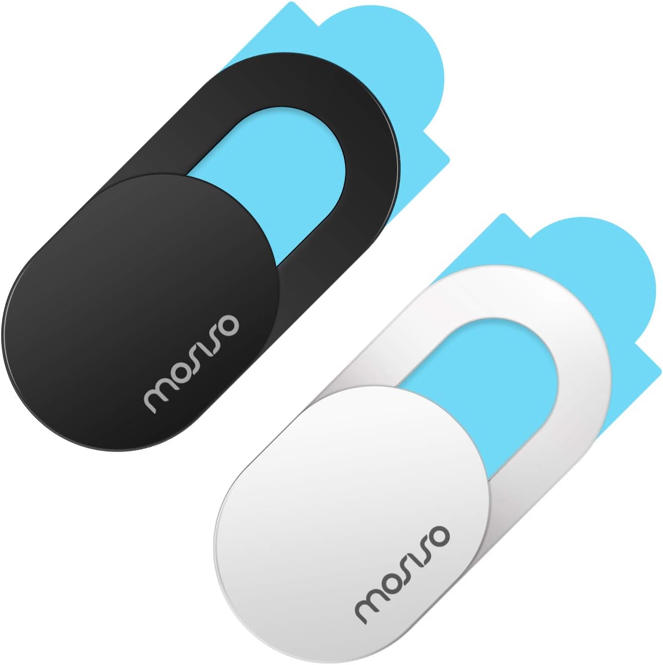 MOSISO 網路攝影機滑蓋，0.027 吋滑動式遮擋器，筆記型電腦相機鏡頭遮擋殼貼紙，相容於 MacBook Air/Pro/平板電腦/筆記型電腦，超薄隱私安全保護膜（2 片裝）