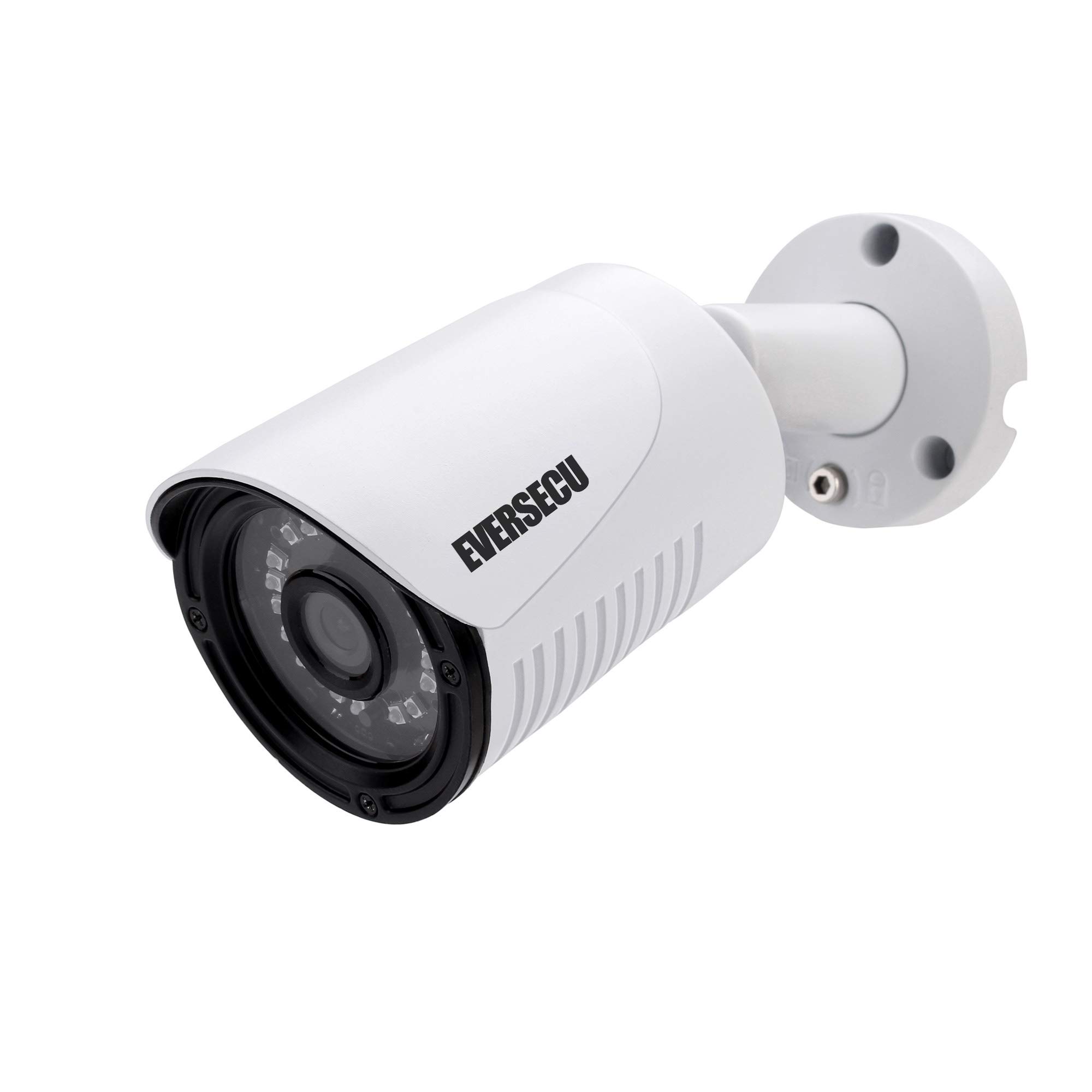 Eversecu 安防攝影機 H.265 1080P POE（乙太網路供電）IP攝影機，戶外家用安防監視攝影機，20公尺夜視，IP66防水，比WiFi攝影機更穩定