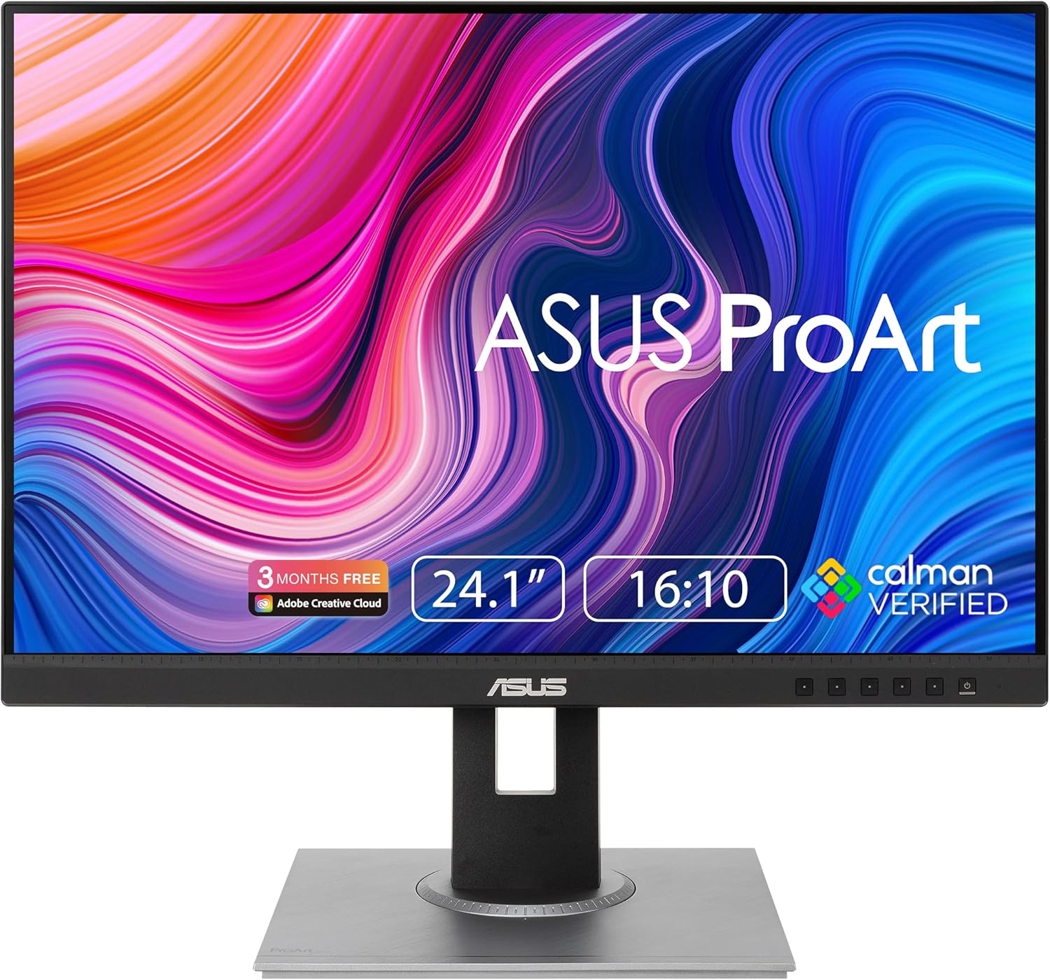 華碩 ProArt Display PA248QV 24.1 吋 WUXGA (1920 x 1200) 16:10 顯示器，100% sRGB/Rec.709 色域，ΔE < 2，IPS 面板，配備 DisplayPort、HDMI 和 D-Sub 傾斜，透過 Calman 調節接口功能和防禦功能高度調整。