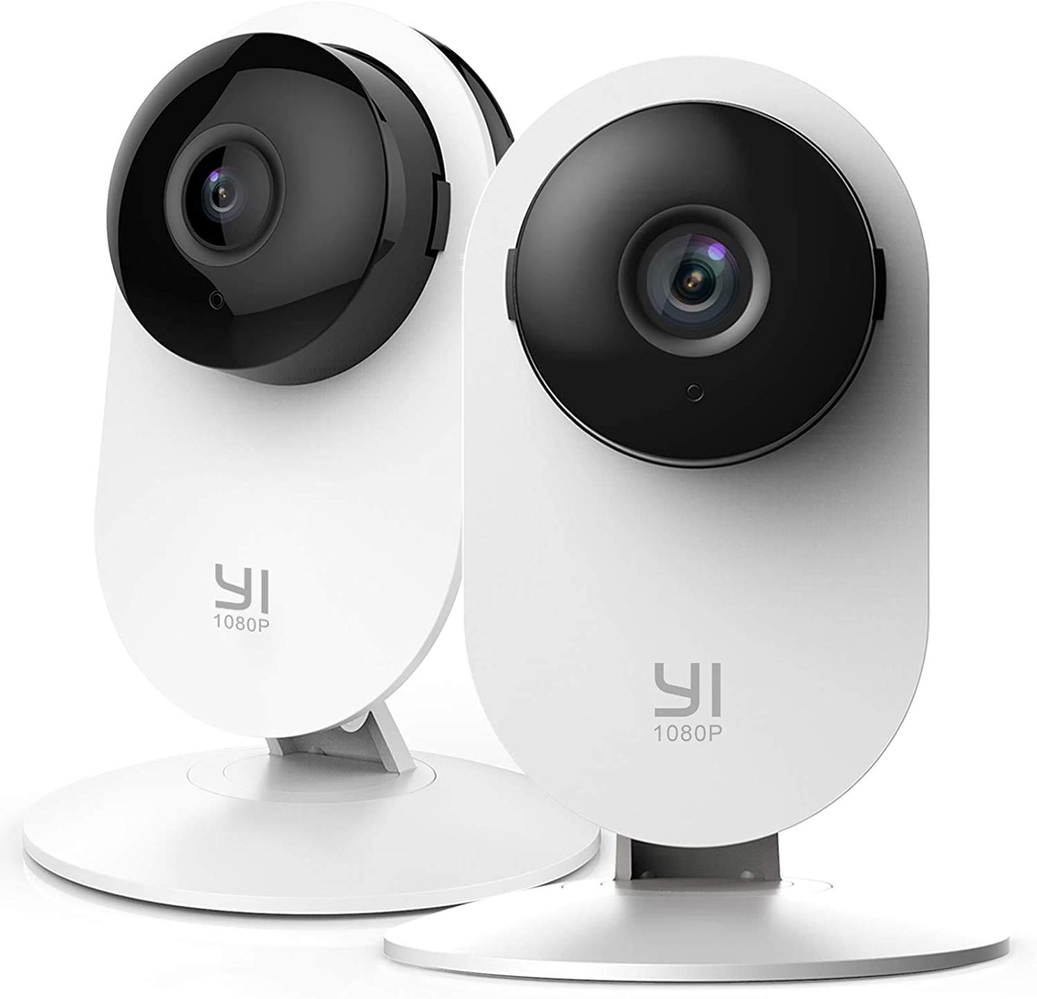 YI 2件式家用安防鏡頭，1080p 2.4G WiFi智慧室內IP鏡頭，附夜視、雙向語音、手機App AI人形偵測、寵物貓狗鏡頭，相容於Alexa和Google語音助理。