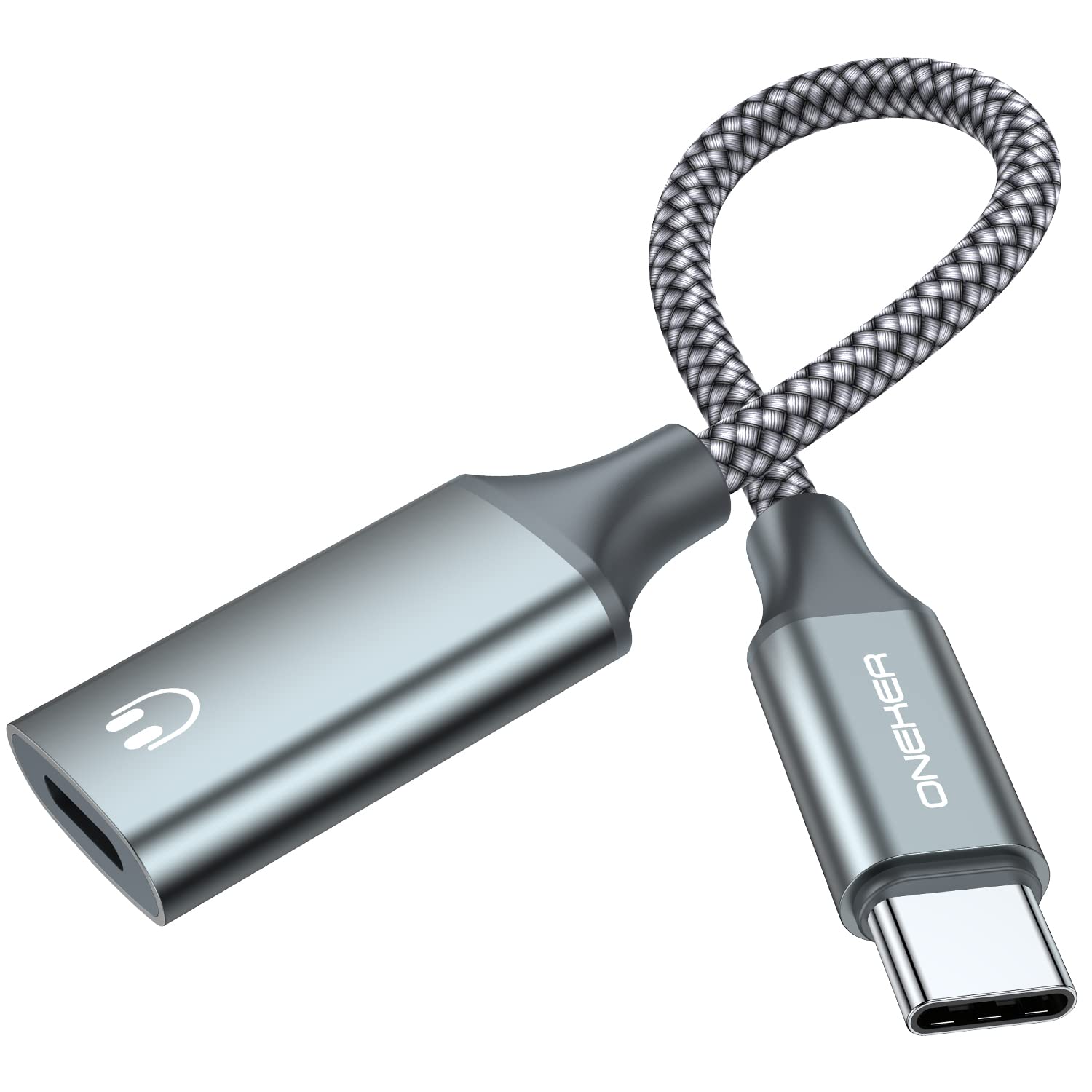 USB-C 轉 Lightning 音訊轉接器線，USB Type C 公頭轉 Lightning 母頭耳機線轉換器，相容於 iPad Pro 2021、MacBook、三星 Galaxy S23、S22、S21、S20+（不支援充電）。
