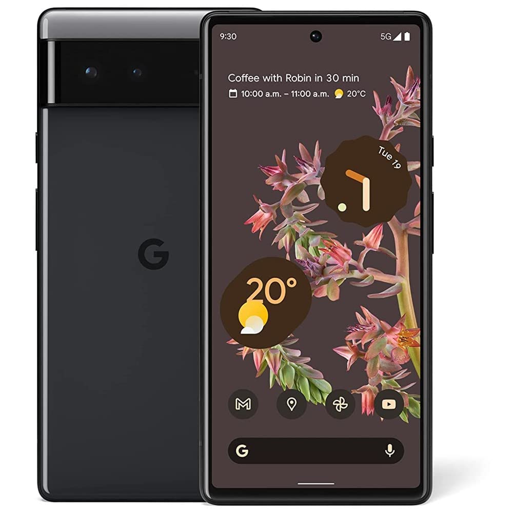 Google Pixel 6 – 5G 安卓手機 – 解鎖智慧型手機，配備廣角和超廣角鏡頭 – 128GB – 風暴黑（翻新機）