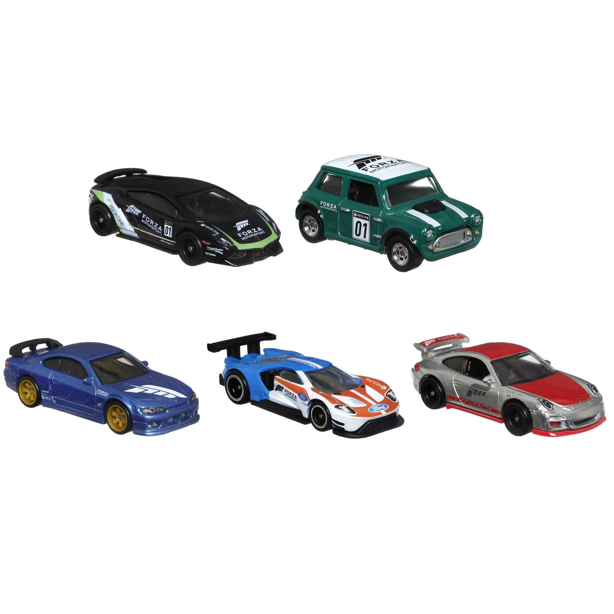 Hot Wheels Forza 5 輛裝玩具電子遊戲賽車，1:64 比例，細節逼真，塗裝精美，適合收藏家和 3 歲及以上兒童 [亞馬遜獨家]
