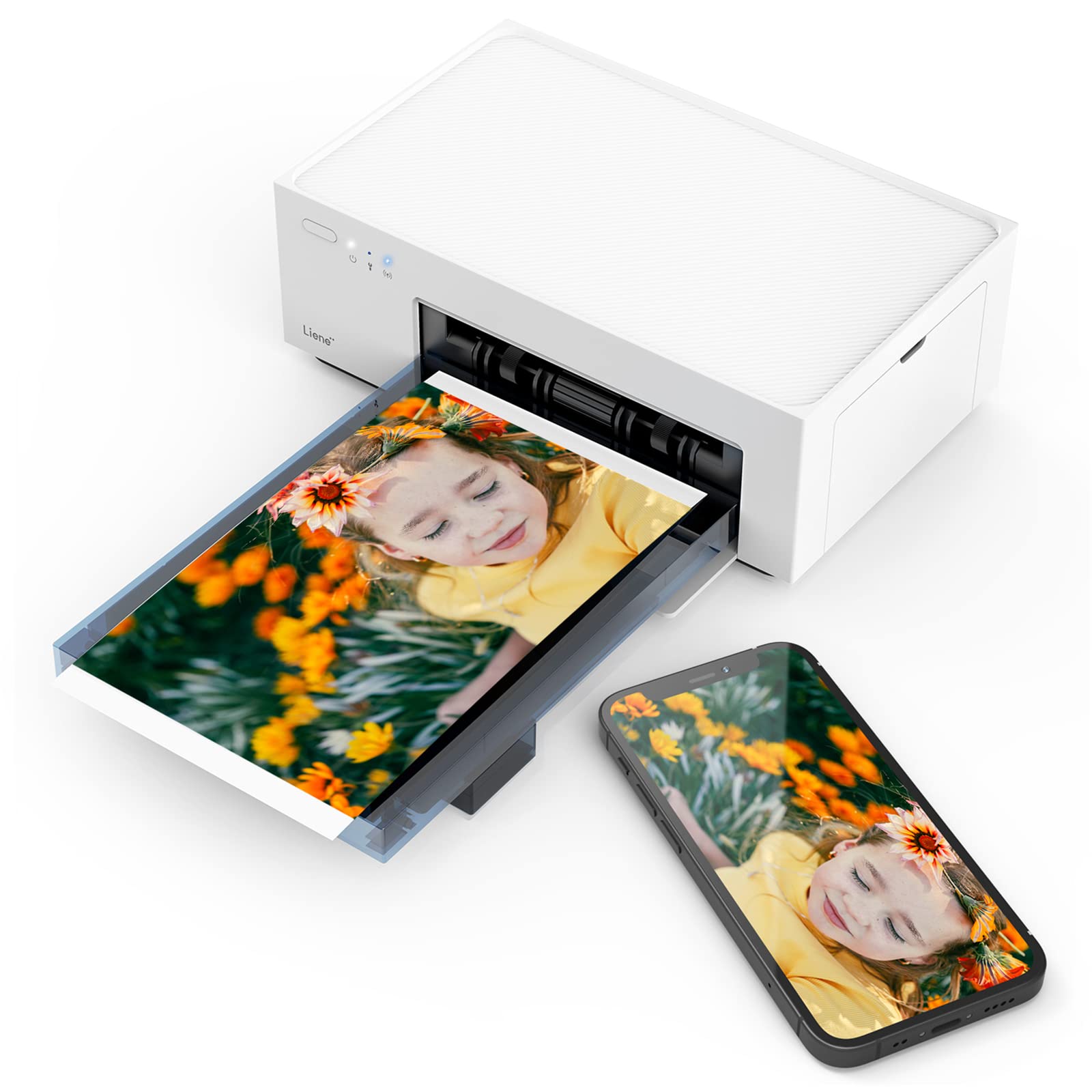 Liene 4x6吋相片印表機，Wi-Fi相片印表機，20張裝，全彩照片，即時相片印表機，適用於iPhone、安卓智慧型手機，熱昇華印表機，可攜式家用相片印表機